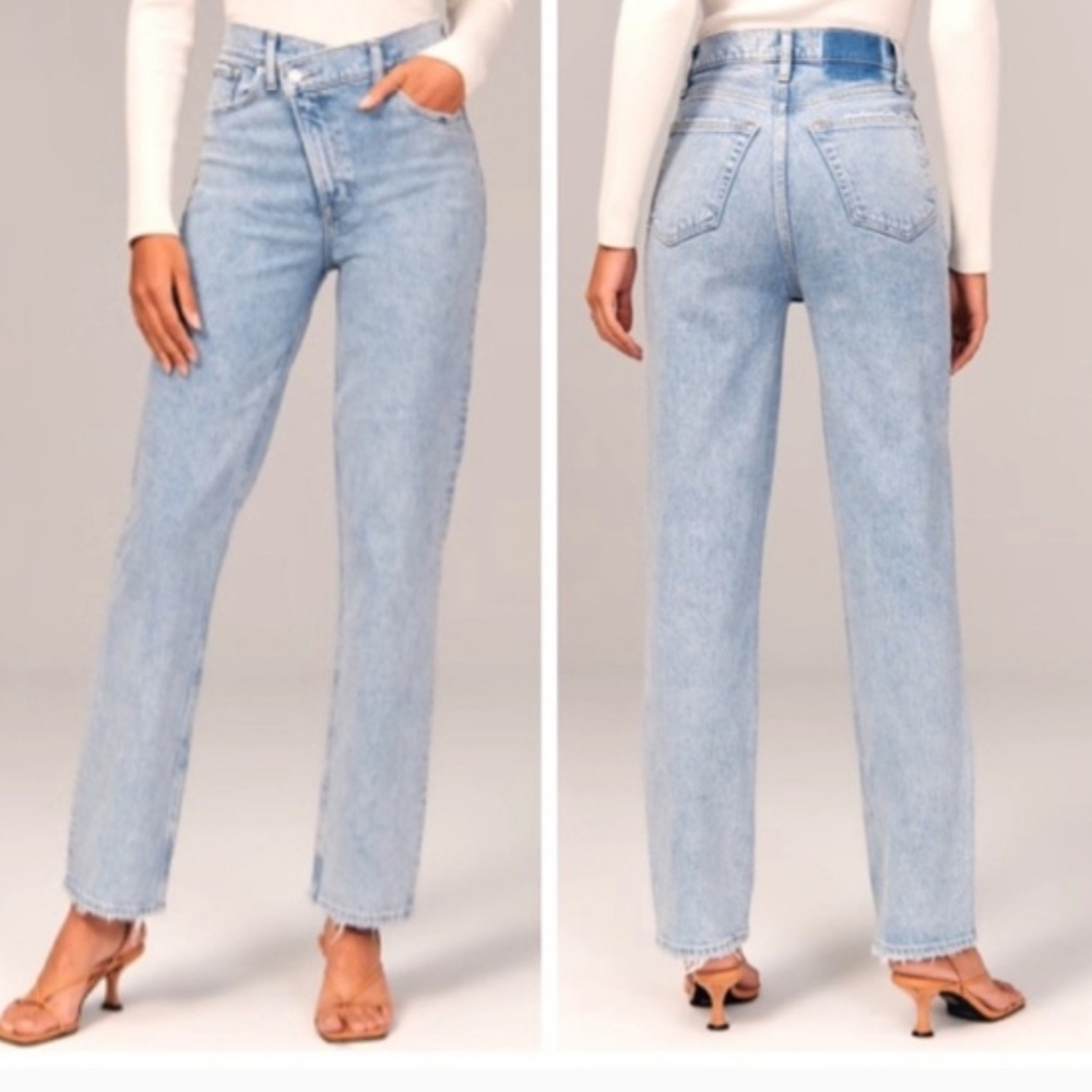 ABERCROMBIE‎ AND FITCH 90s STRAIGHT ULTRA HIGH RISE CURVE LOVE JEANS 26S